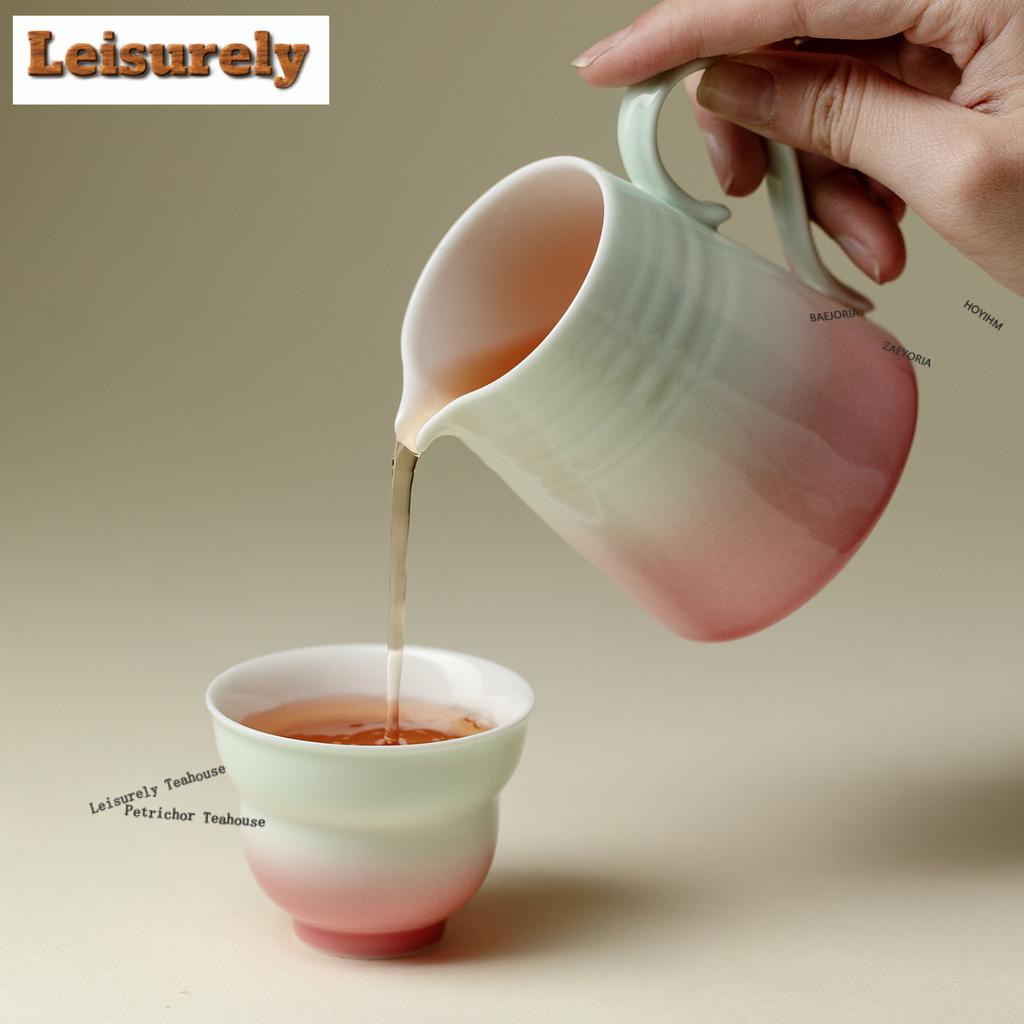71ml Gradient Shadow Powder Teacup Boutique Tea Bowl Single Cups Tea-tasting Meditation Cup Chazhan Master Cups Tea Services