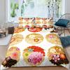 Japanese Style King Queen Duvet Cover Koi Fish Cherry Bedding Set Ukiyo-E Geisha Quilt Cover Sun Crane Polyester Comforter Cover