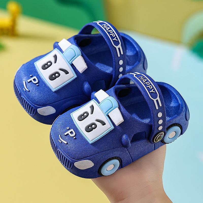 New Children's Slippers Summer Boys' and Girls' Cartoon Car Baby Slippers Indoor and Outdoor Anti Slip Soft Sole Slippers