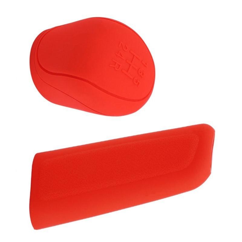 Auto-Schaltknauf-Abdeckung & Handbremshebel-Abdeckung Dehnbar 2 Stück/Set für Damen Herren Geschenk Einfarbige Silikon