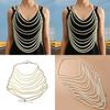 Boho Body Chain Necklace With Faux Pearl Beads For Fashion Women