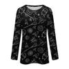 Damen Halloween Print Pullover Top mit langen Ärmeln und Rundhalsausschnitt