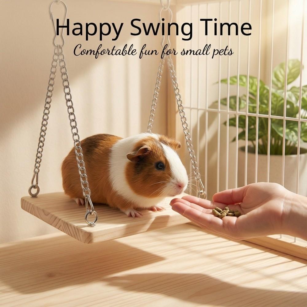 Wooden Hamster Swing Toys Durable Cockatiel Swing Ladder Hamster Climbing Platform  Training