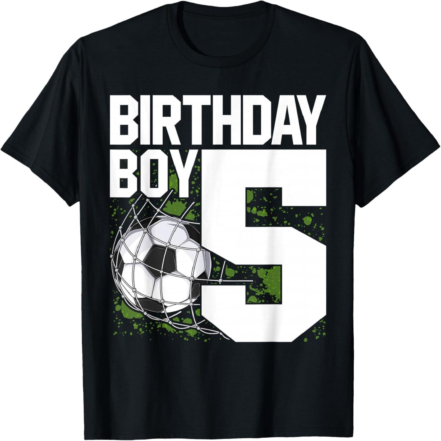 5th Birthday Boy Soccer Fan 5 Years Old T-Shirt S разноцветный