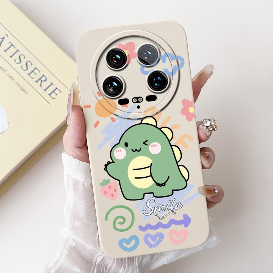 For Xiaomi 14 Ultra Case Cute Dinosaur Cartoon Cover Shockproof Phone Case For Xiaomi Mi 13 Ultra 13Ultra 14Ultra Soft TPU Shell