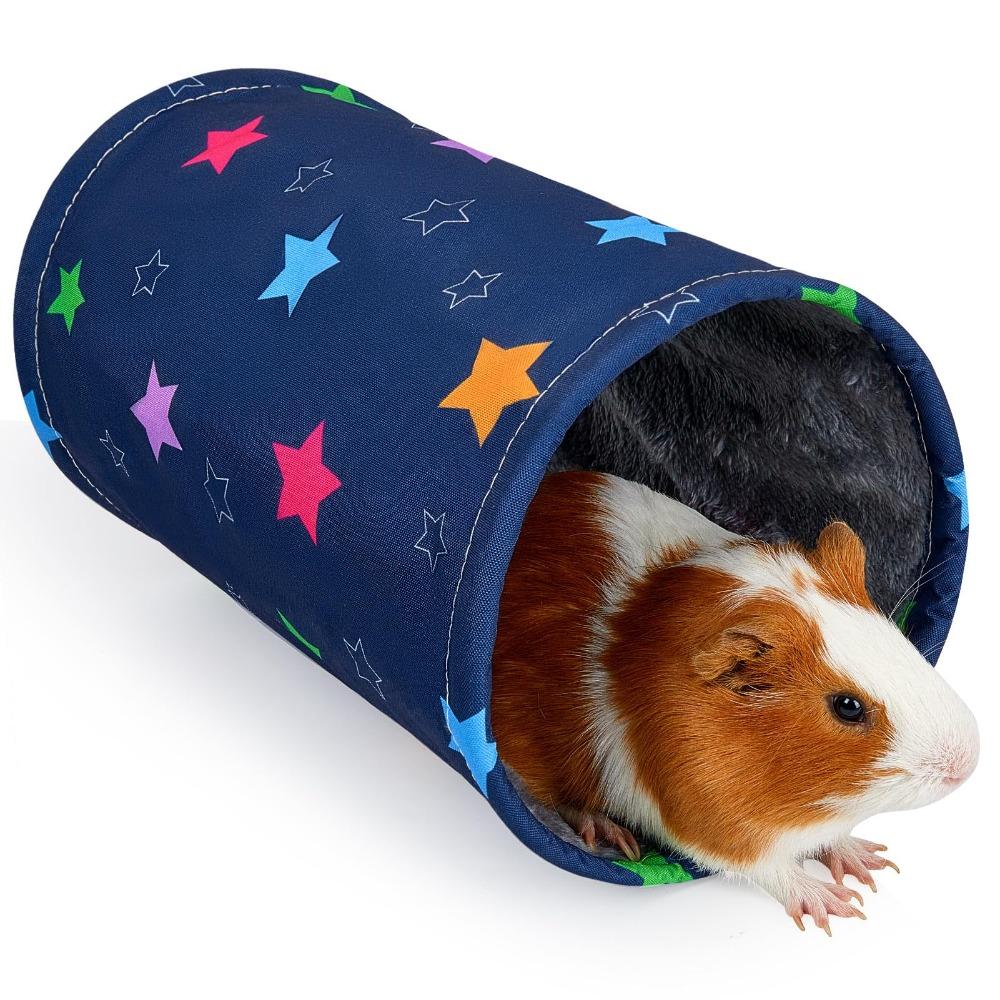 

Summer/Winter Style Guinea Pig Tunnel House Foldable Breathable Hamster Hideout Washable Interactive Chinchilla Tunnel Habitat