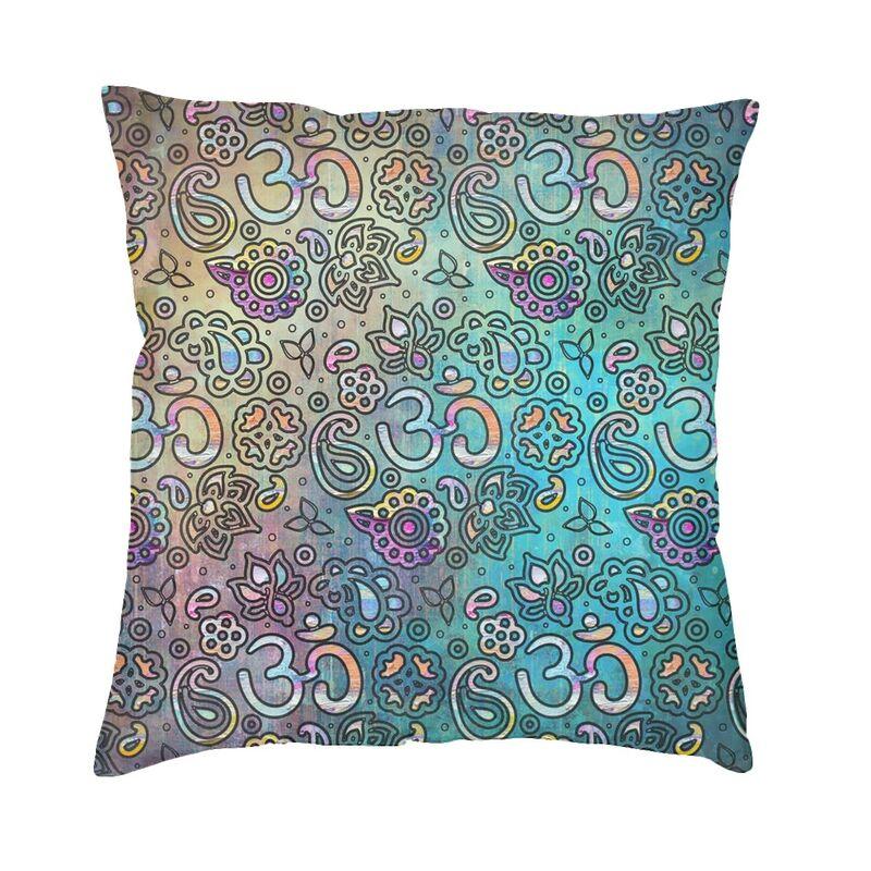 Turquoise Gems Geometric Art Cushion Cover 45X45Cm Home Decor 3D Print Elegant Copper And Teal Fractal Four Throw Pillow Case