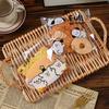 100Pcs 17x17cm Clear Transparent Bread Bags Toast Cake Printed Snack Bread Coffee Shop Food Packaging