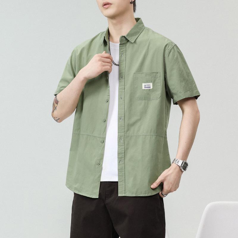 Men's Summer Casual Short-Sleeve Loose-Fit Shirt: Trendy, All-Match, Fresh Workwear