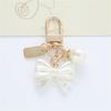 Elegant Heart Keychain with Pearls Accent Trendy Pearls And Alloy Rose Heart Keychain Adornment For  Fashion Lovers