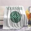 Custom Name,Celtic Football Club Printed Flannel Blanket, soft throw for bedroom sofa, washable, Christmas present, great gift.