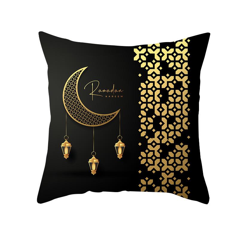 2025 Ramadan Decoration Eid Mubarak Pillowcase Decor for Home Sofa Cushion Cover Islamic Muslim Mosque Pillow Cover Gifts