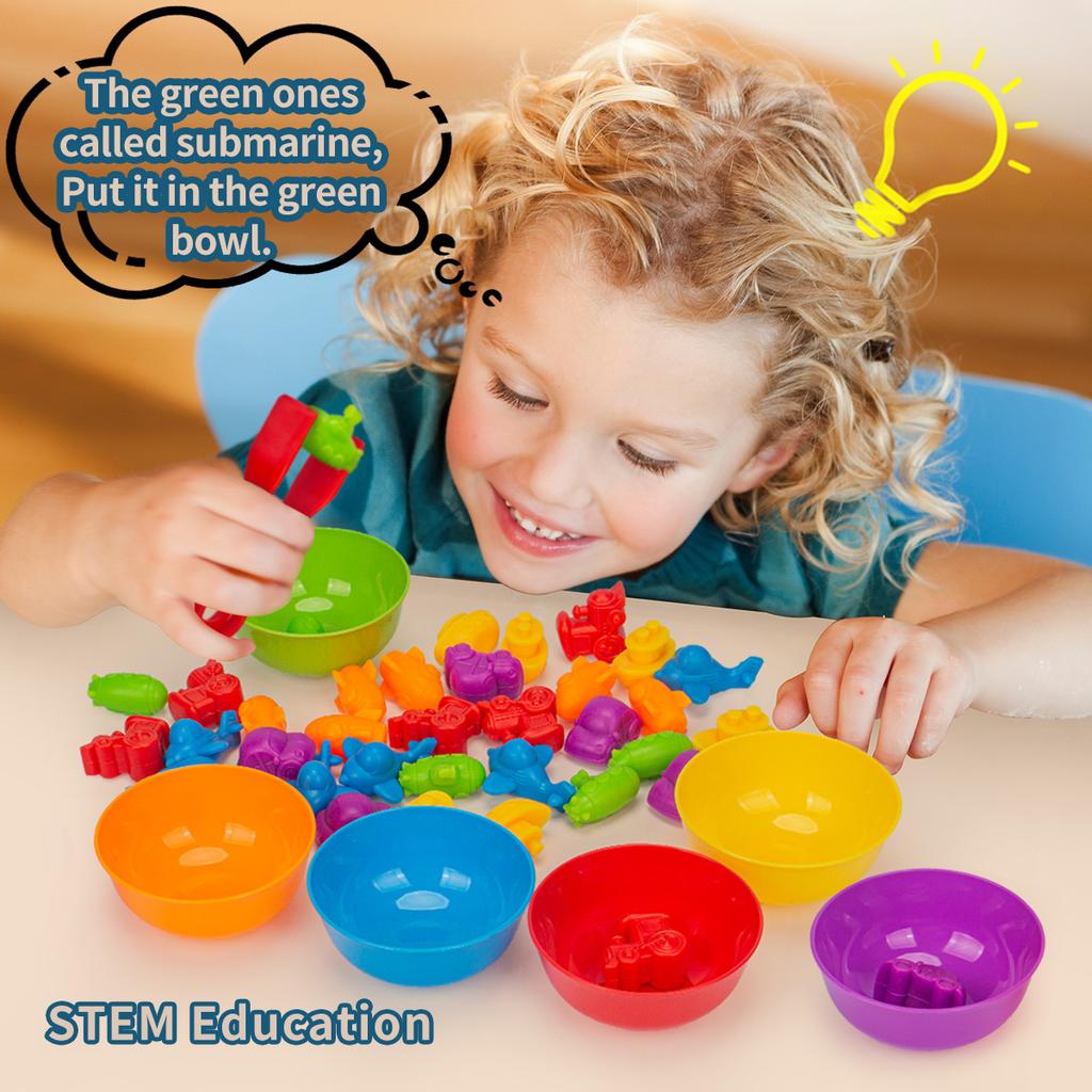 Counting Animal Sorting Toys for Toddlers Preschool Learning Activities for Math Color Cognition Montessori Baby STEM Gift