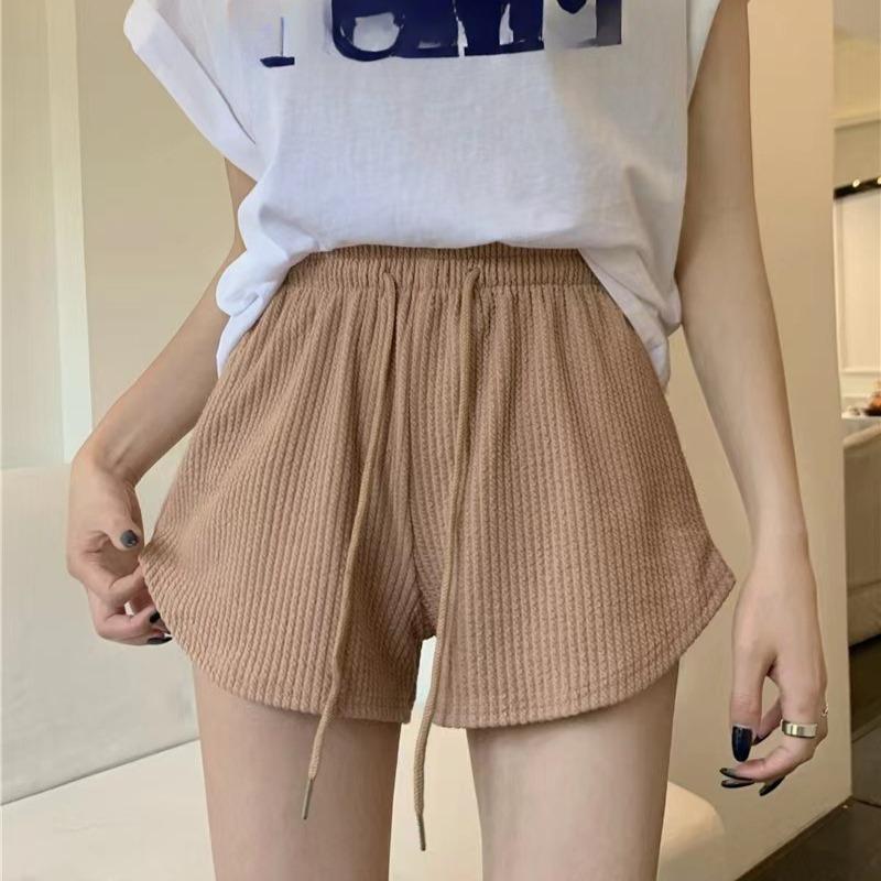 

Sports Shorts Women s Casual Home A-line Pants Drawstring High Waist Shorts XS кавовий