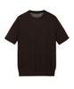 JILLSTUART NEWYORK MEN [Italy Yarn] Silk Cotton Round Short Sleeve Knit - Dark Brown (Jnsw6C002W3)
