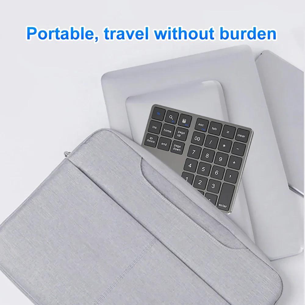 Mini Teclado Digital Inalámbrico 2.4G Teclado Numérico Bluetooth Teclado Recargable 35 Teclas Teclado Numpad para Android Window PC