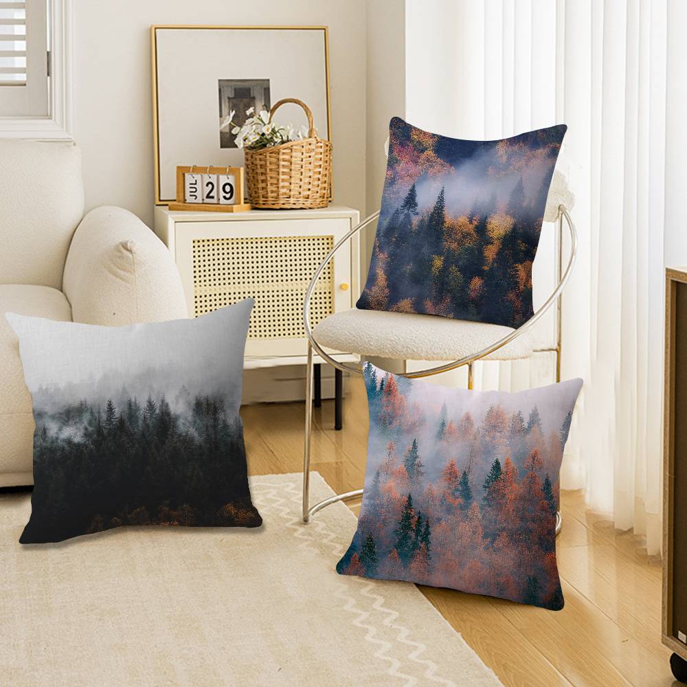 Kissenbezug Kiefernwald für Schlafzimmer und Wohnzimmer Sofa Dekokissenbezug