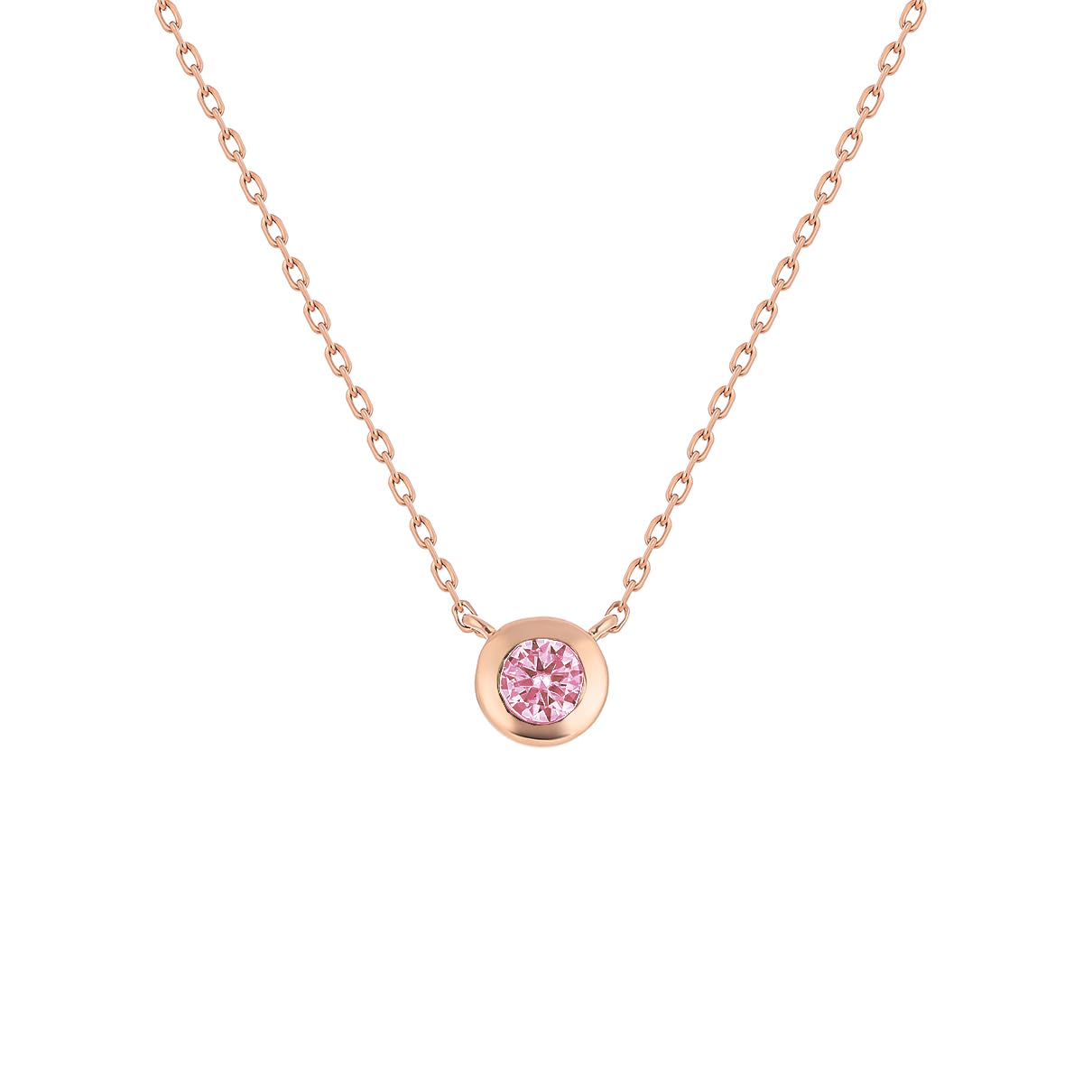 

Silver Pink Tourmaline Solitaire Necklace Birthday Gift for Women with Jewelry Case 4℃ (4℃) [October Birthstone] (112534721932)