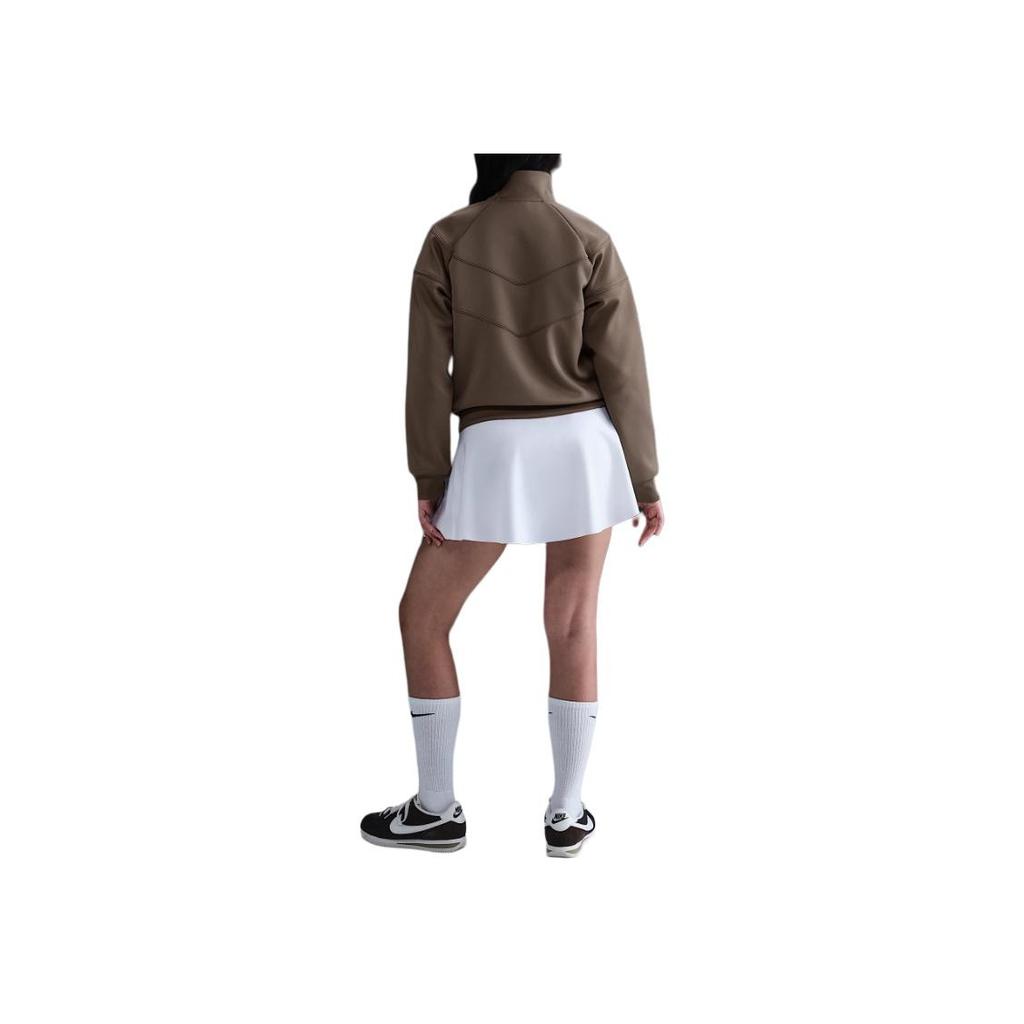 Nike Logo Zip Collar Raglan Long Sleeve Jacket Women Jacket Brown HJ0976-233