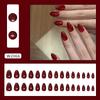 Cat's Eye Simple Retro Burgundy Ins Wind Removable Manicure Sheet 30 Pieces Press On Nails