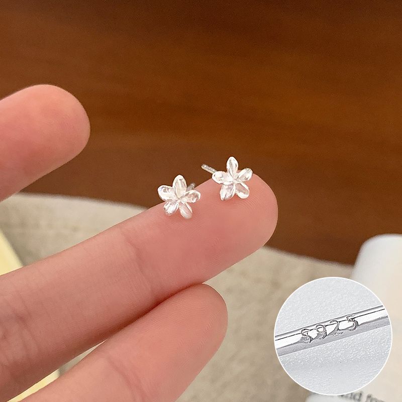 

Вечерние серьги-пусеты из стерлингового серебра для девочек, для повседневной работы, цветы 925 sterling silver floral stud earrings