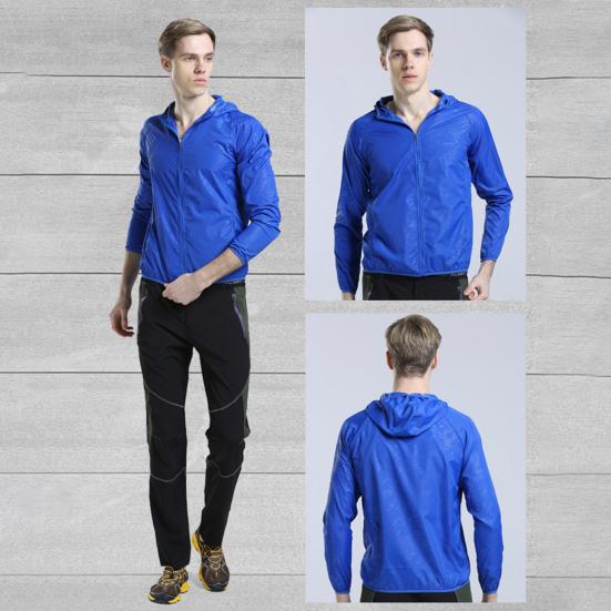 Sun Protection Jacket Windproof Waterproof Pockets Hooded Zipper UV-resistant Solid Color Men Women Outdoor Windbreaker Coat Daily Wear