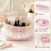 Portable Fabric Storage Basket Floral Pattern Desktop Organizer  Bedroom Storage