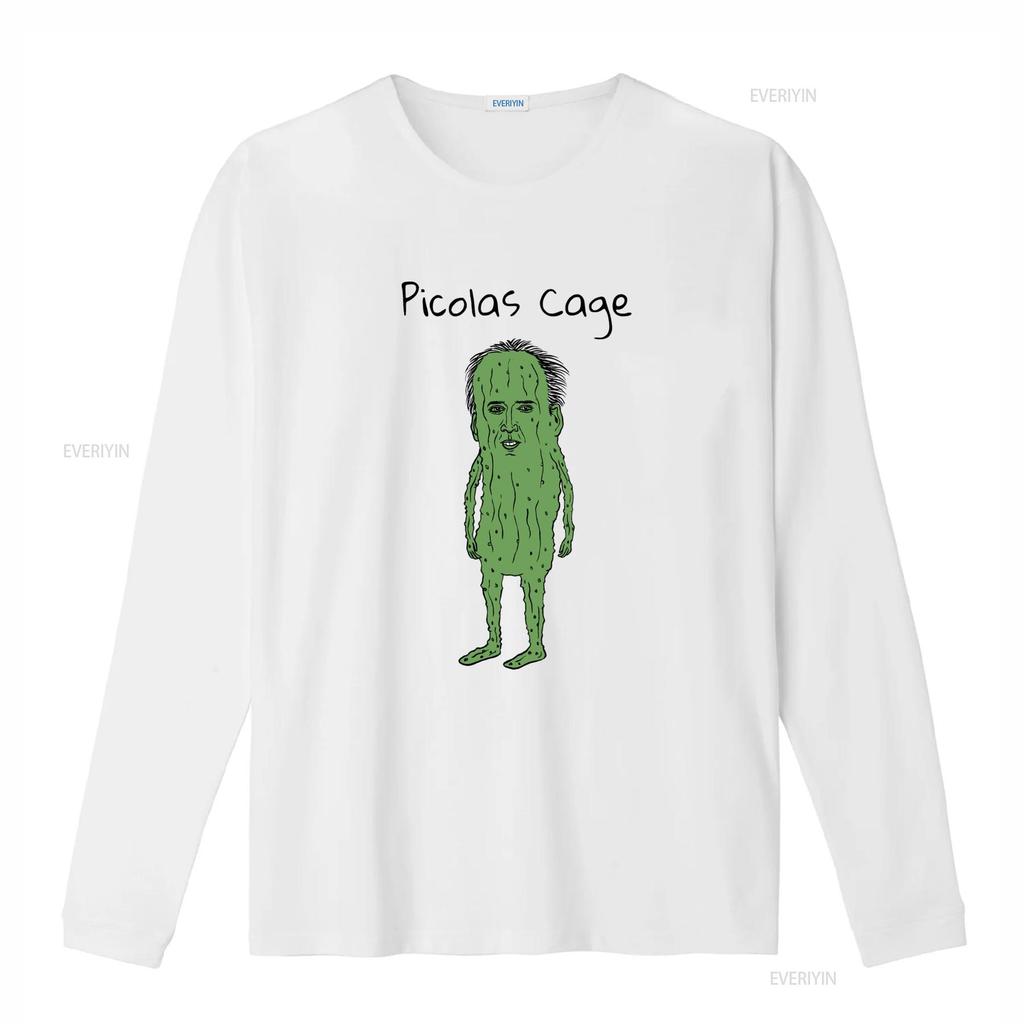 Picolas Cage T Shirt Awkward Celebrity Humor Nicolas Pickle Lover Silly for  vintage Washed Top For Everyday Wear Stretched