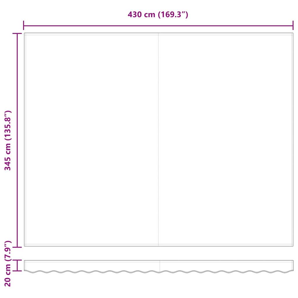 Retractable Awning Multicolor 450 X 350 Cm