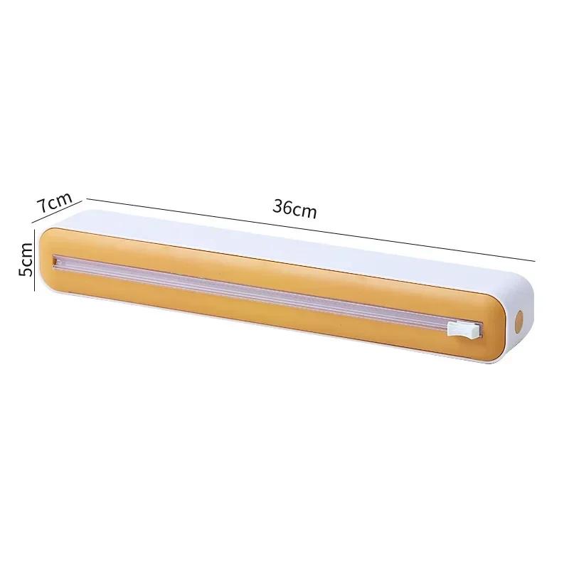 Plastic Wrap Cutter Multifunction Plastic Wrap Tin Foil Paper Storage Box Wall Mounted Refrigerator Storage Rack Kitchen Supply