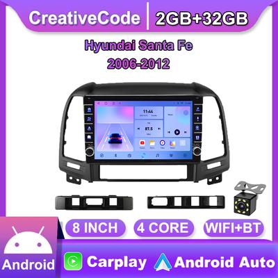 Car Radio Multimedia Player For Hyundai Santa Fe 2006-2012 With Button Knob Android 2 Din Carplay Stereo GPS Head Unit 2+32GB