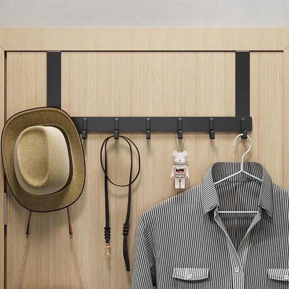 Hook Behind The Door Wall Mounted Hanging Clothes Storage Shelf No Punching Required Door Back Hooks Carbon Steel Storage Racks
