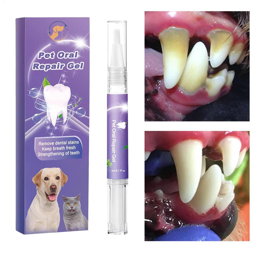 Pet Repair Gel Dog Cat Teeth Cleaning Pen Natural Dog Toothpaste Gel Pet Breath Freshener Eliminate Bad Breath Oral Care