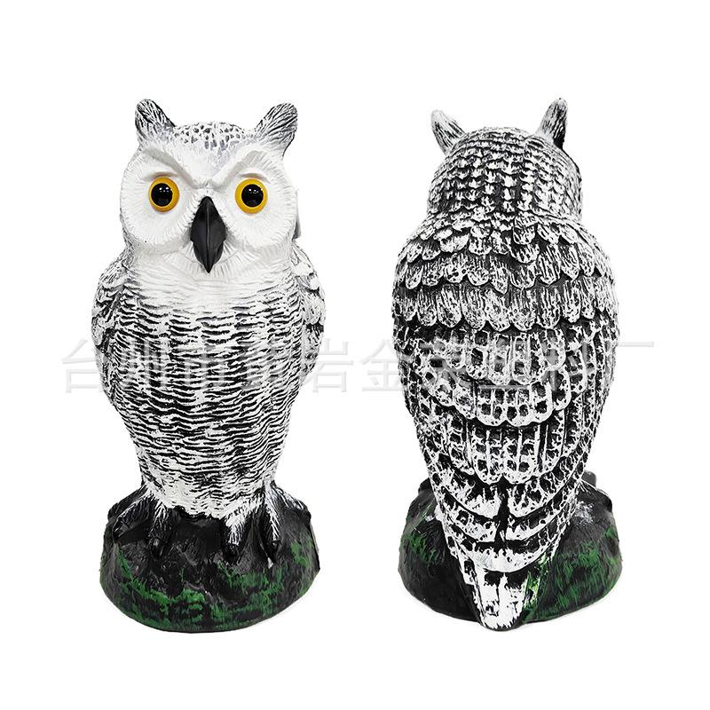 Cross-Border Owl: Outdoor Bird-Scaring, Rodent-Repelling Resin Ornament with Head Movement