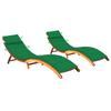 Day and Night - Day and Night Loungers 2 Units with Solid Acacia Wood Cushions
