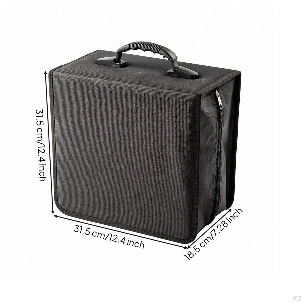 CD Storage Box Portable Disc with Handle Zippered