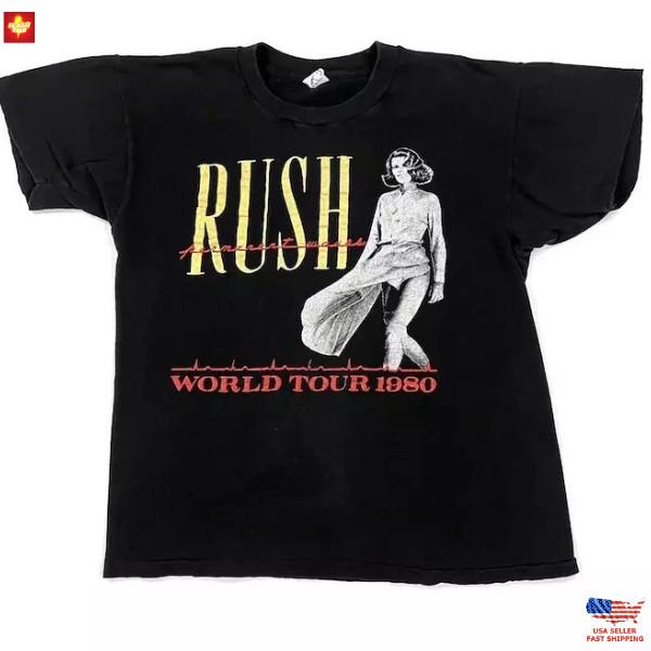New Apparel Vintage 80s RUSH Permanent Waves 1980 tour concert t shirt Unisex T-Shirt XL
