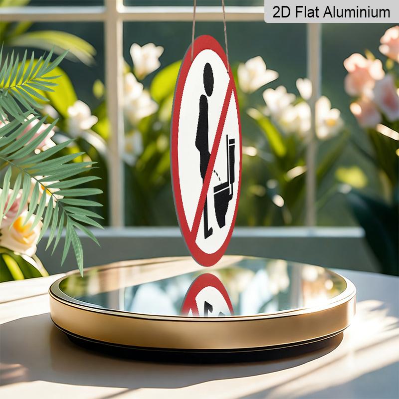 2D Flat, 1pc Round Aluminum Funny Bathroom Sign, "No Standing Pee" Humorous Metal Wall Art, Waterproof & Durable, Easy To Install, Perfect for