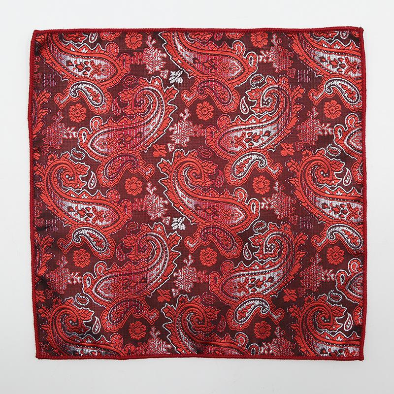 Square Scarf Suit Pocket Towel Wedding Groom Best Man Red Embroidery Business Square Scarf Pocket Towel