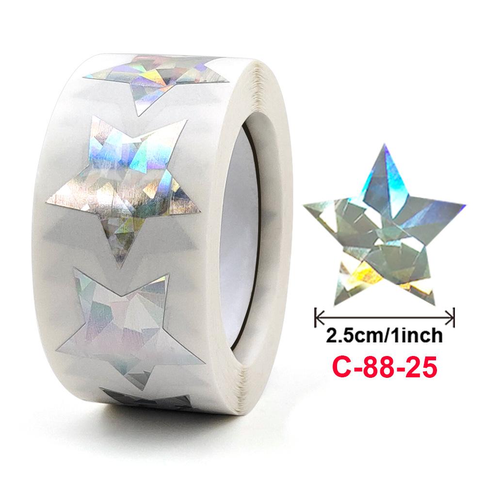 500pcs Colorful Star Adhesive Holographic Star Stickers Scrapbook Sticker Roll Labels For Kids DIY Gift Kids Reward School Craft