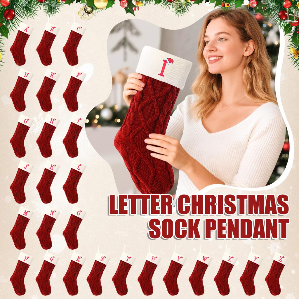 18-Zoll Weihnachtsstrümpfe, Buchstabenstrümpfe, Gestrickte Buchstabenstrümpfe, Süßigkeiten-Geschenktüten