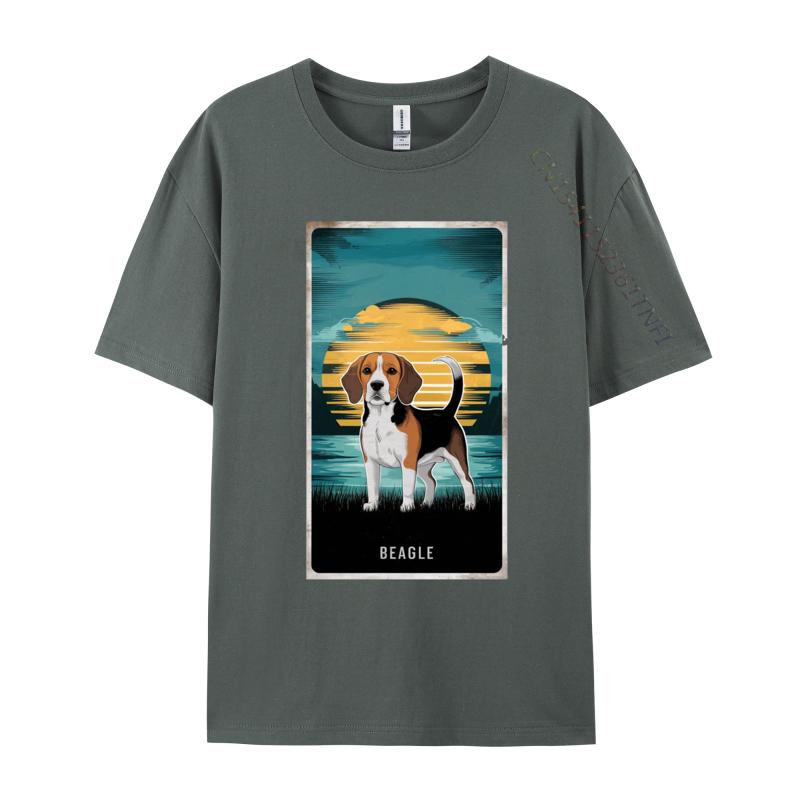 Classic Beagle Sunset TShirt Men Coupons Printed Tops  Tees Cotton T Shirts Cute Dog Anime Tshirts