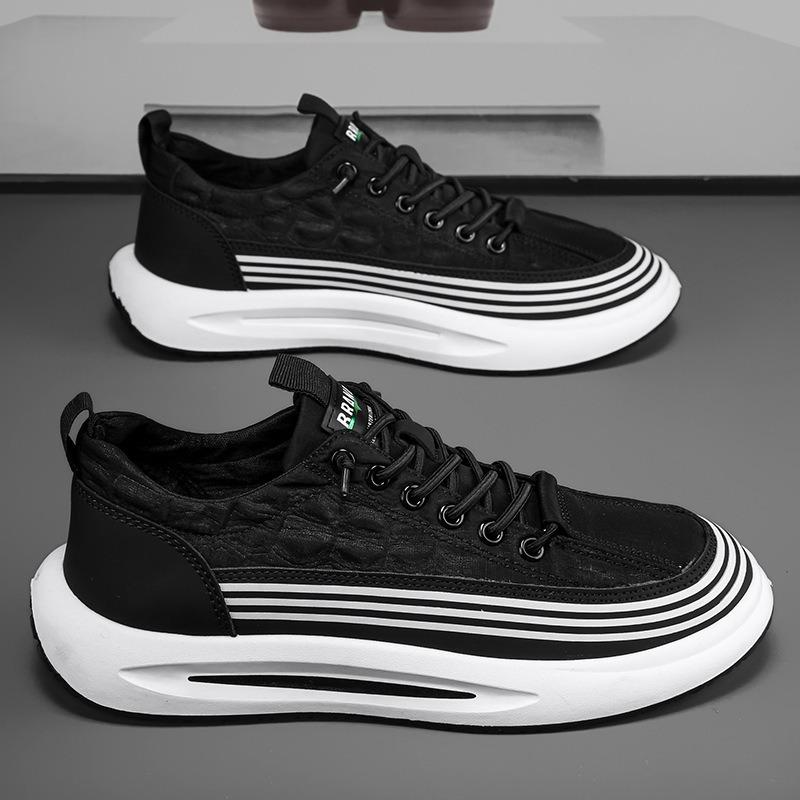 Men Canvas Casual Shoes Low Cut Platform Shoes 2025 Spring New Men Breathable Sneakers Outdoor Wear-resistant Running Sport Shoe