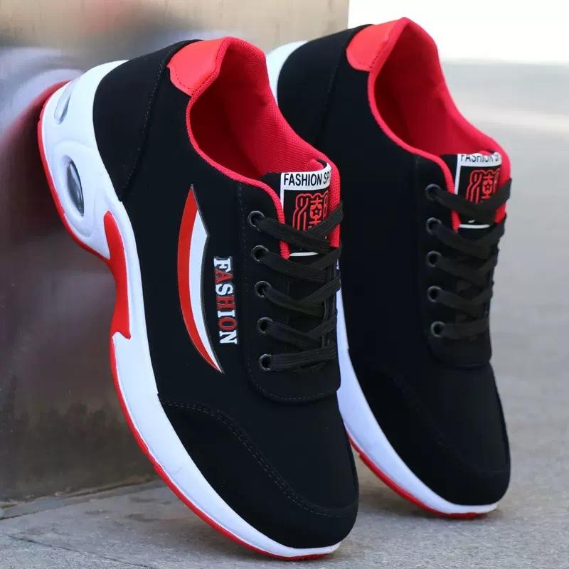 

Men s shoes autumn new waterproof leather sneakers breathable casual running shoes black work shoes men s one 44 standard size