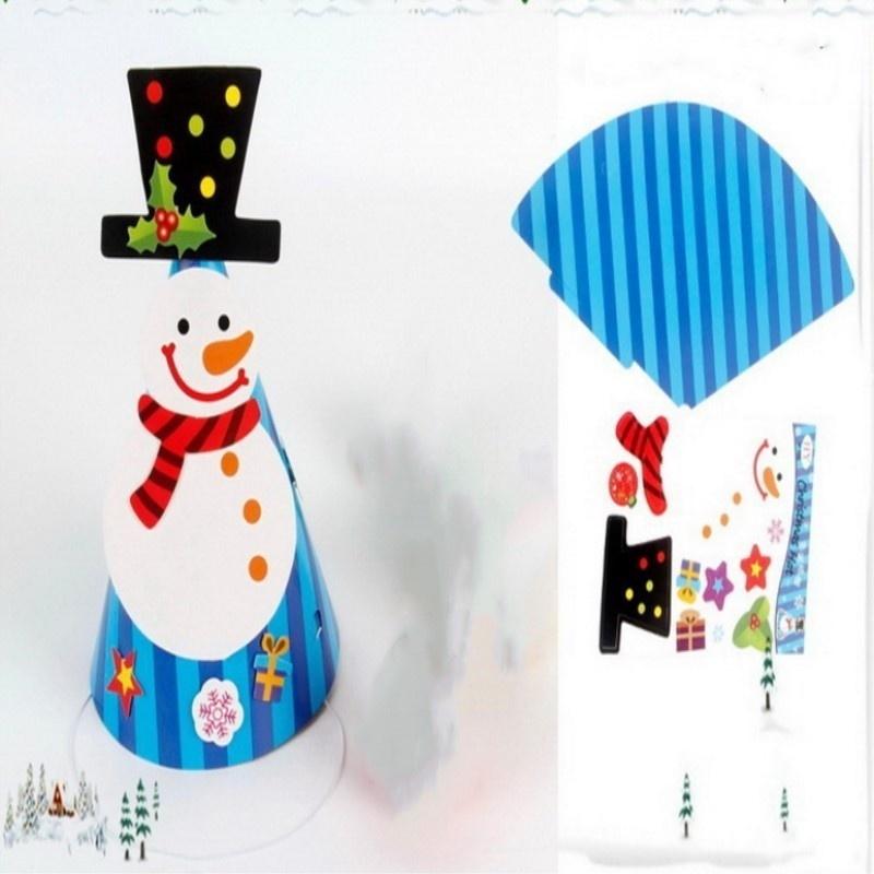 Neu 2 Stück Neuer Weihnachtshut Kinder Papier Dekorativer Hut DIY Party Weihnachtshut Weihnachts Papier H