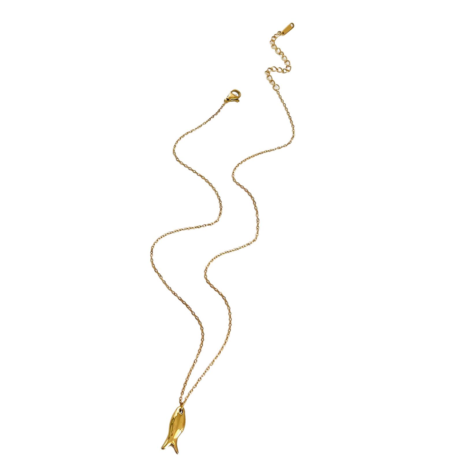 

Unique Designs Fish Pendant Necklace Sturdy Stainless Steel Waterproof Jewelry Accessory for Women Beach Party Supplies 1