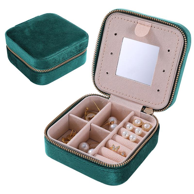 New portable velvet jewelry box, travel jewelry ring necklace, earrings, earrings, jewelry storage box wholesale