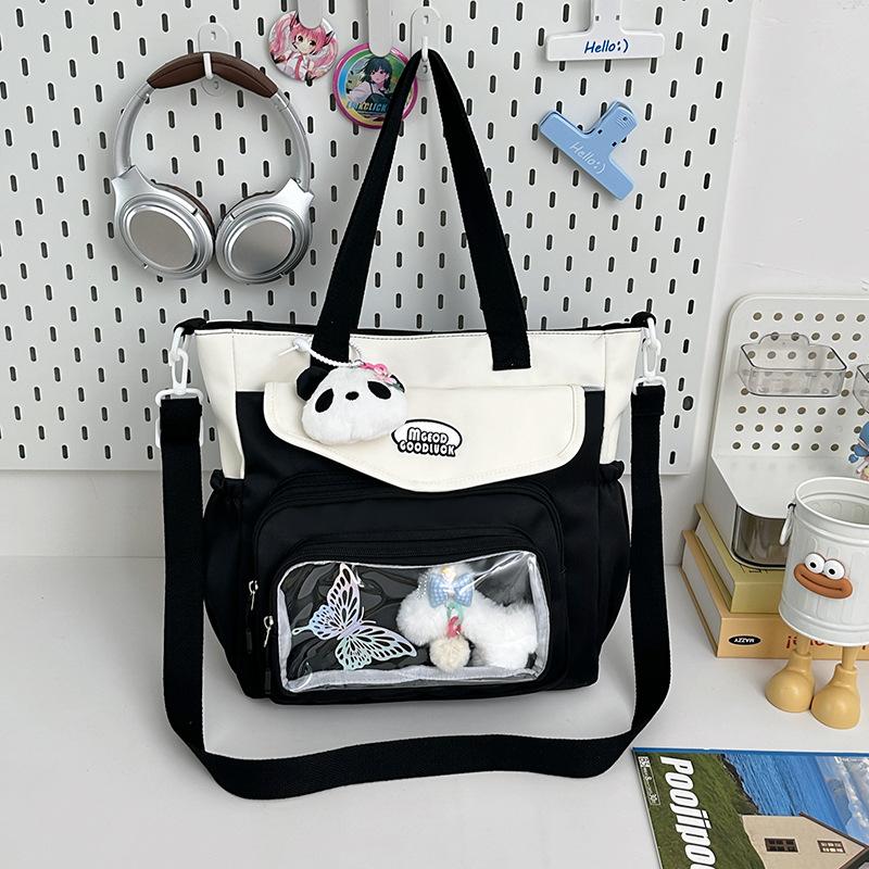Small fresh, sweet, high-value contrasting color make-up bag, light messenger bag for girls' casual class