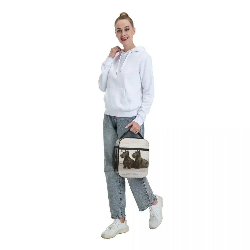 Vintage Scottish Terrier Dog Insulated Lunch Bag for Work School Scottie Pet Lover Leakproof Cooler Thermal Lunch Box Women Kids