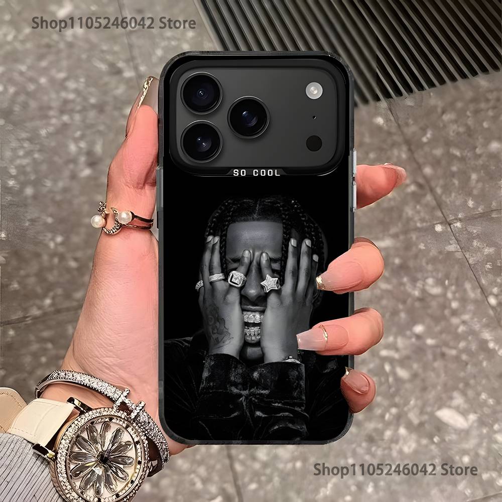 

A-ASAP R-Rocky Rapper For iPhone 17,16,15,14,13,12,11,Pro,MAX,Plus Black Shockproof Candy Matte Cover iPhone17Pro